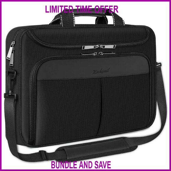 Waterproof 17 Inch Laptop Messenger Briefcase with Adjustable Shoulder Strap